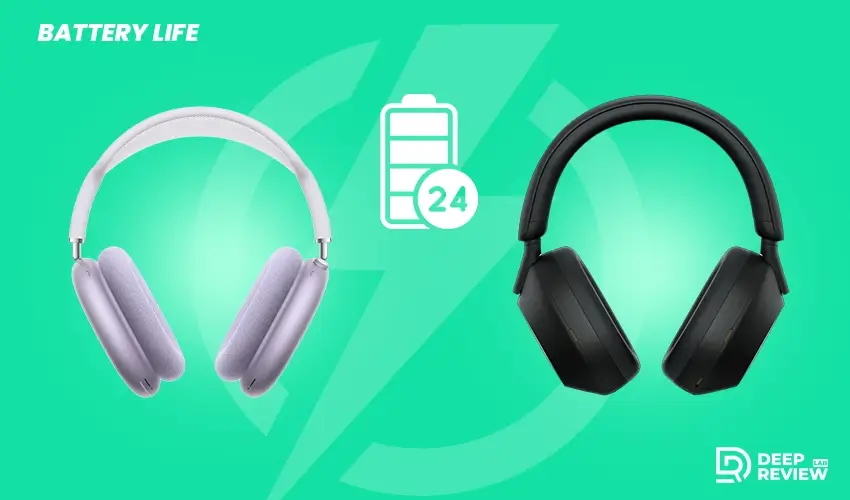 apple airpods max and sony wh 1000xm5 battery life