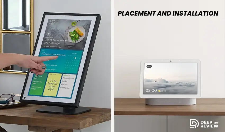 amazon echo show 15 and google nest hub max placement and installation