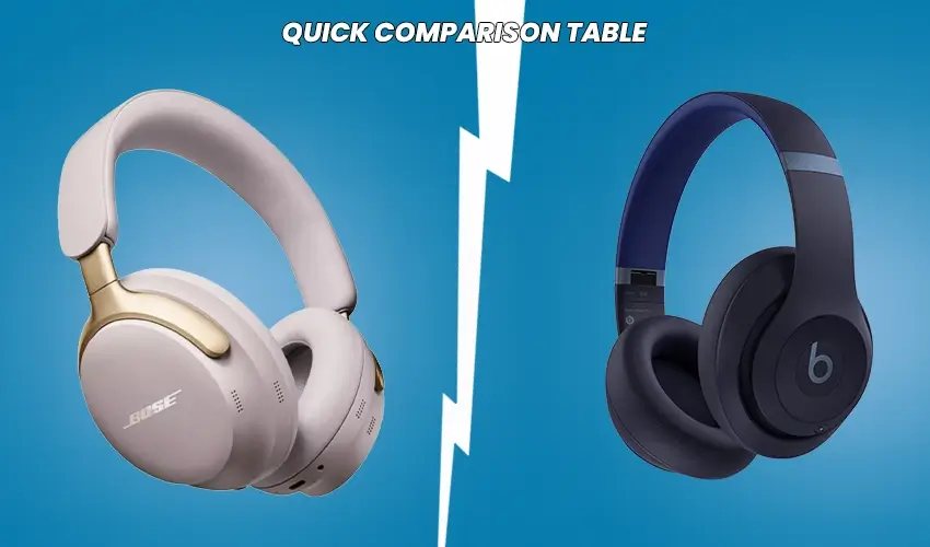 beats vs bose quick comparison table