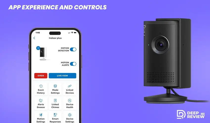 ring indoor app experience and controls