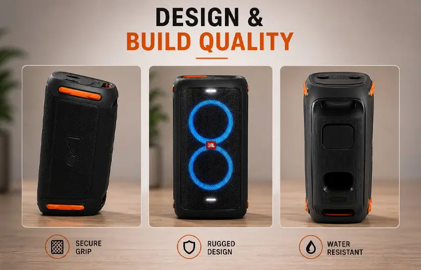 jbl partybox 110 build quality and design