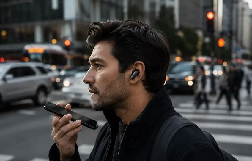 bose quietcomfort ultra earbuds (2nd gen) calls from a busy Intersection