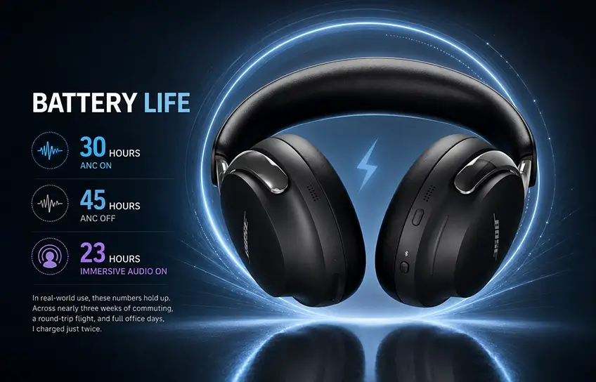 bose quietcomfort ultra headphones (2nd gen) battery life