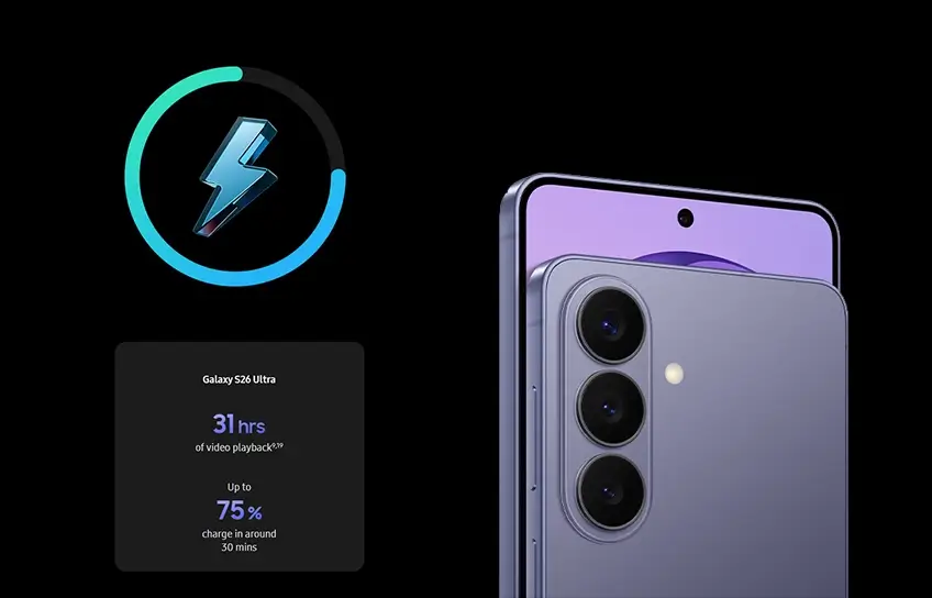 samsung s26 ultra battery life and charging